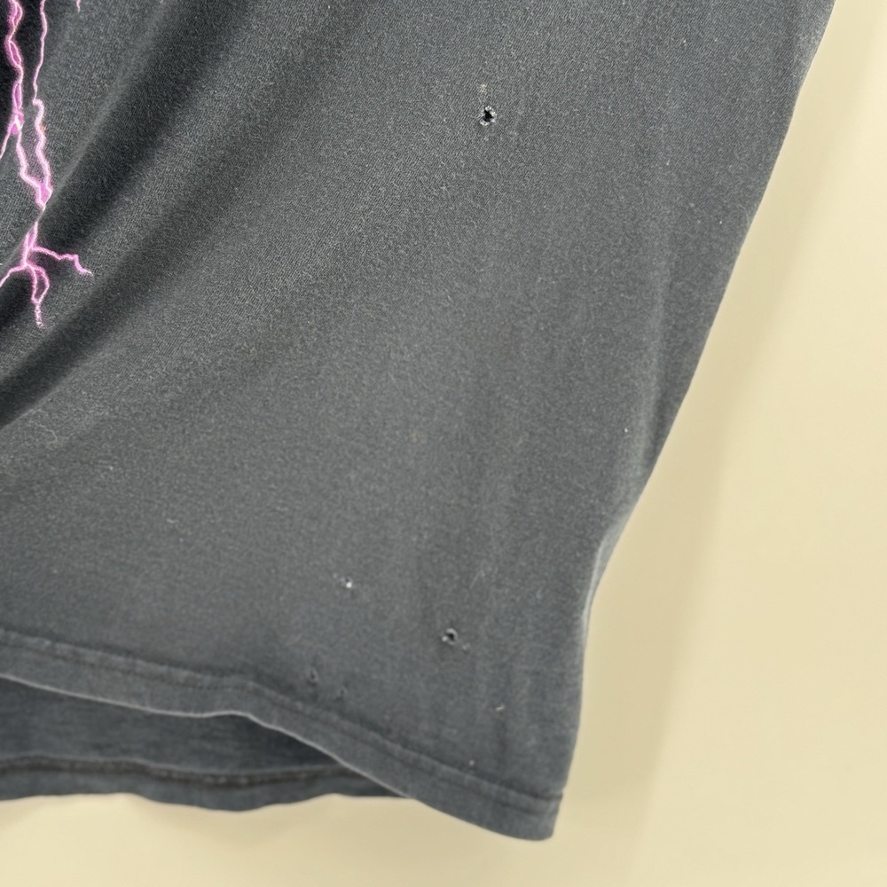 VTG 90s Y2K Wolf Lightning T-Shirt Sz L Fruit of the Loom HD Thunder Graphic - Picture 7 of 10